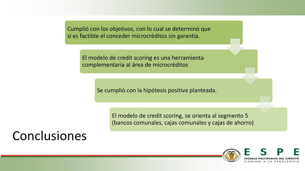 Cumplió con los objetivos, con lo cual se determinó que sí es factible el conceder microcréditos sin garantía.