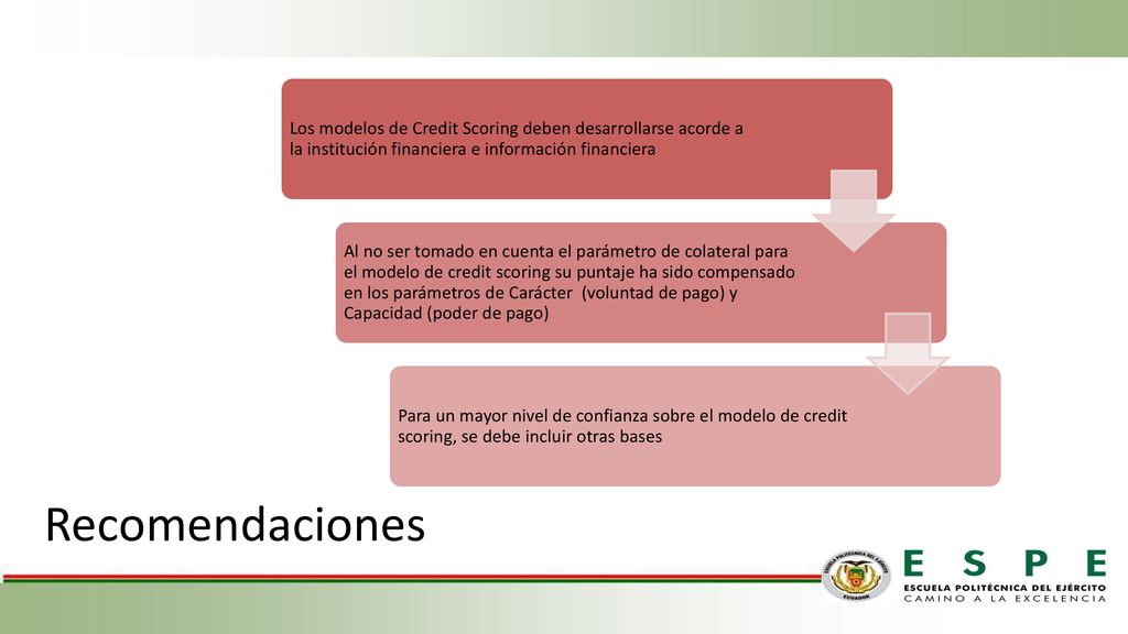 Los modelos de Credit Scoring deben desarrollarse acorde a la institución financiera e información financiera