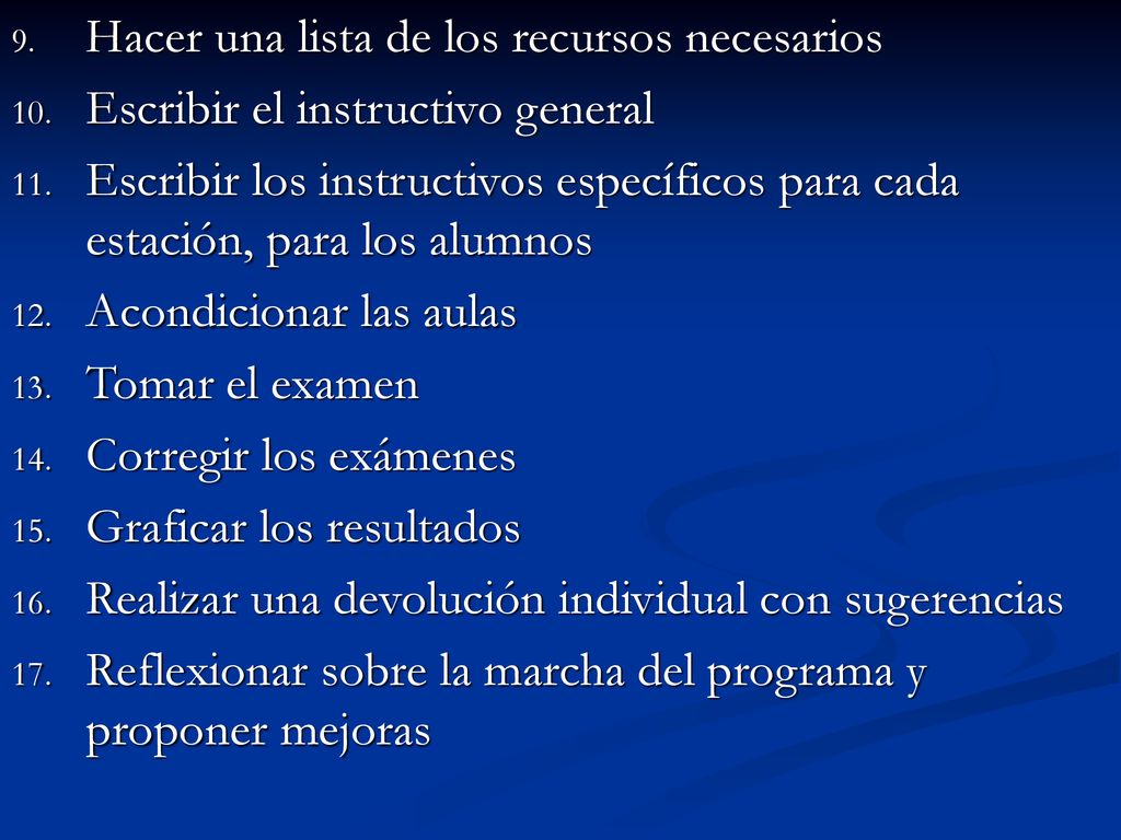Hacer una lista de los recursos necesarios