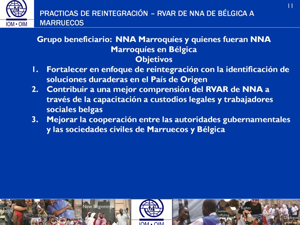 PRACTICAS DE REINTEGRACIÓN – RVAR DE NNA DE BÉLGICA A MARRUECOS