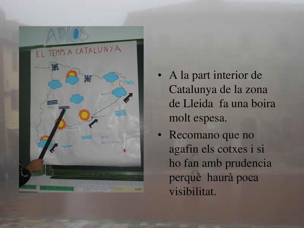 A la part interior de Catalunya de la zona de Lleida fa una boira molt espesa.