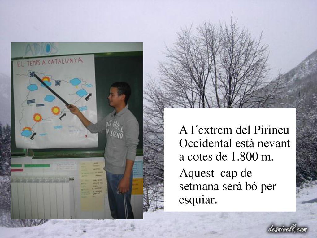 A l´extrem del Pirineu Occidental està nevant a cotes de m.