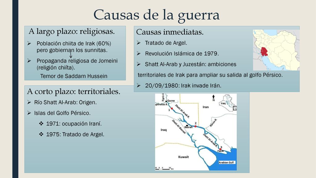 Causas de la guerra Causas inmediatas. A corto plazo: territoriales.
