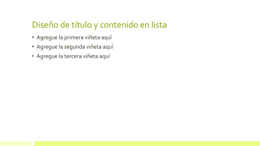 Diseño de título y contenido en lista
