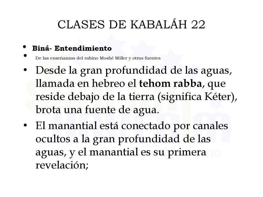 CLASES DE KABALÁH 22 Biná- Entendimiento. De las enseñanzas del rabino Moshé Miller y otras fuentes.