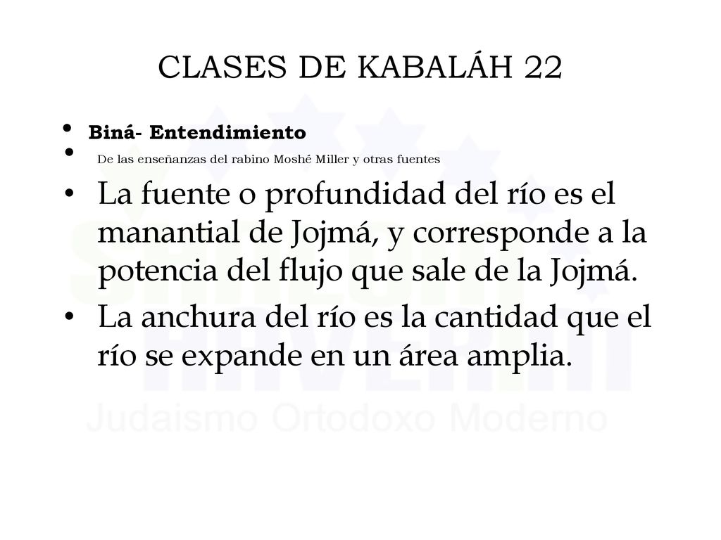 CLASES DE KABALÁH 22 Biná- Entendimiento. De las enseñanzas del rabino Moshé Miller y otras fuentes.