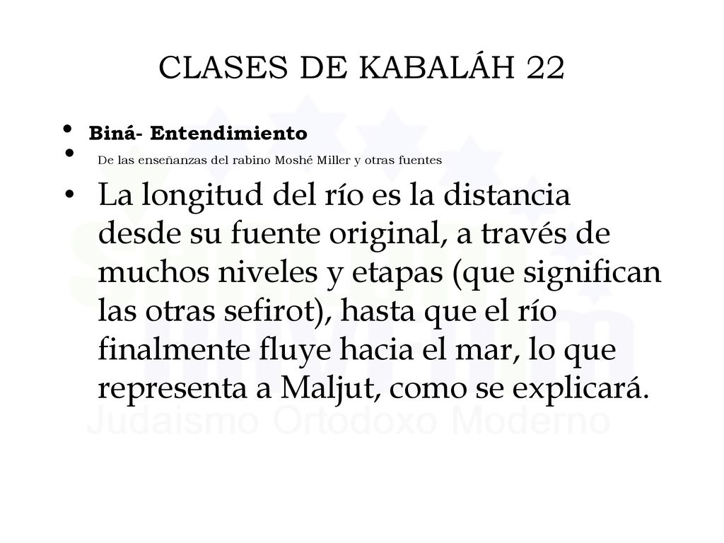 CLASES DE KABALÁH 22 Biná- Entendimiento. De las enseñanzas del rabino Moshé Miller y otras fuentes.