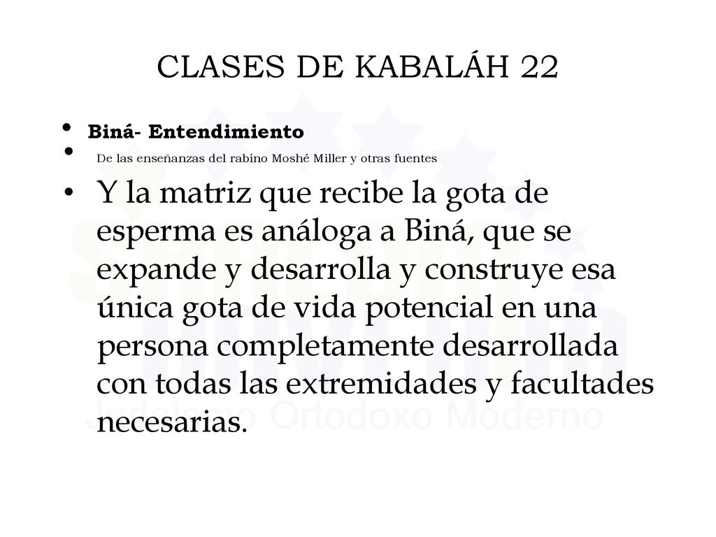 CLASES DE KABALÁH 22 Biná- Entendimiento. De las enseñanzas del rabino Moshé Miller y otras fuentes.