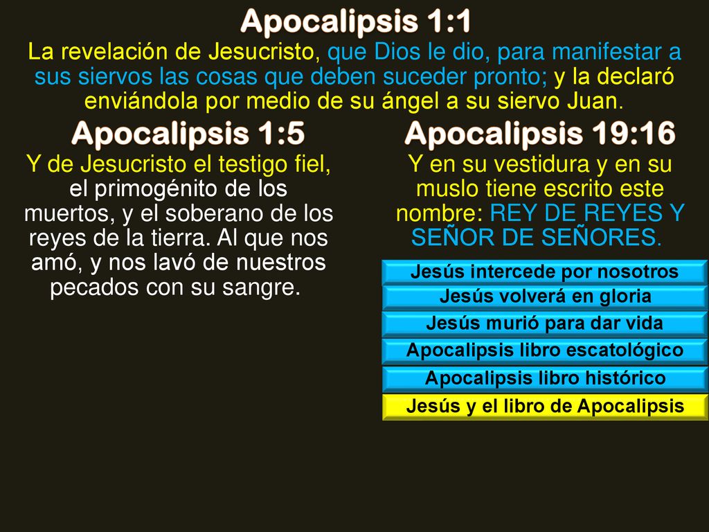 Apocalipsis 1:1 Apocalipsis 1:5 Apocalipsis 19:16