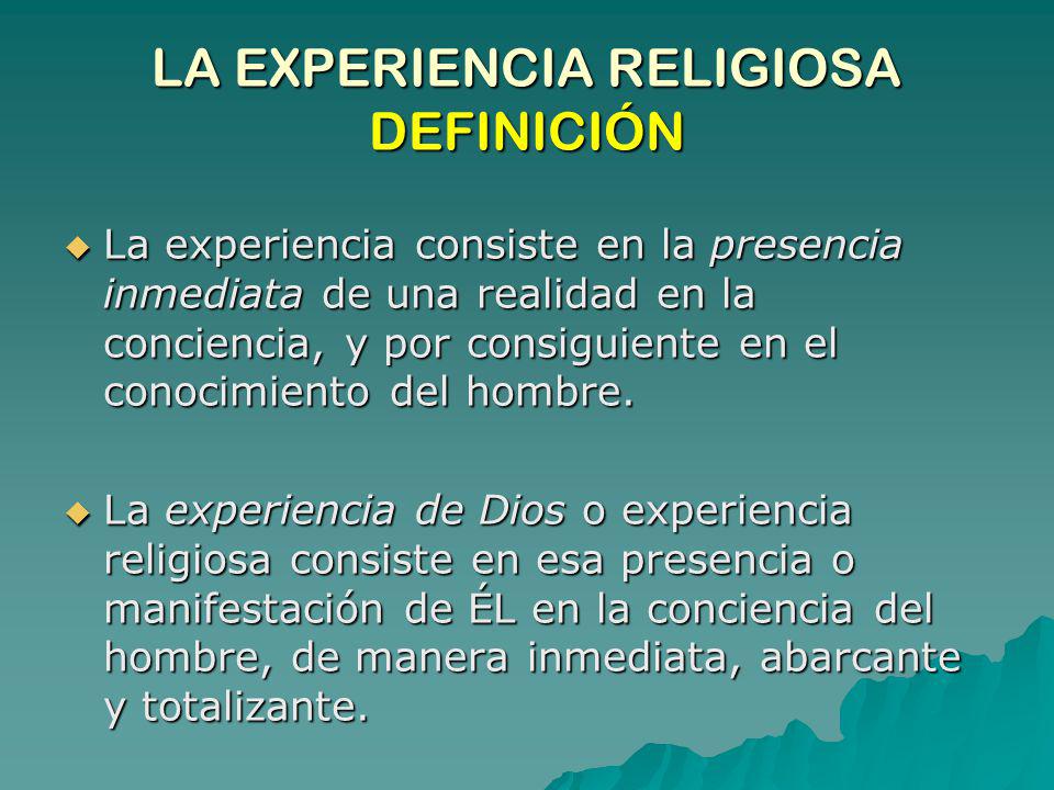 LA EXPERIENCIA RELIGIOSA DEFINICIÓN