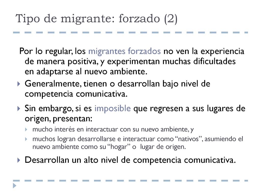 Tipo de migrante: forzado (2)