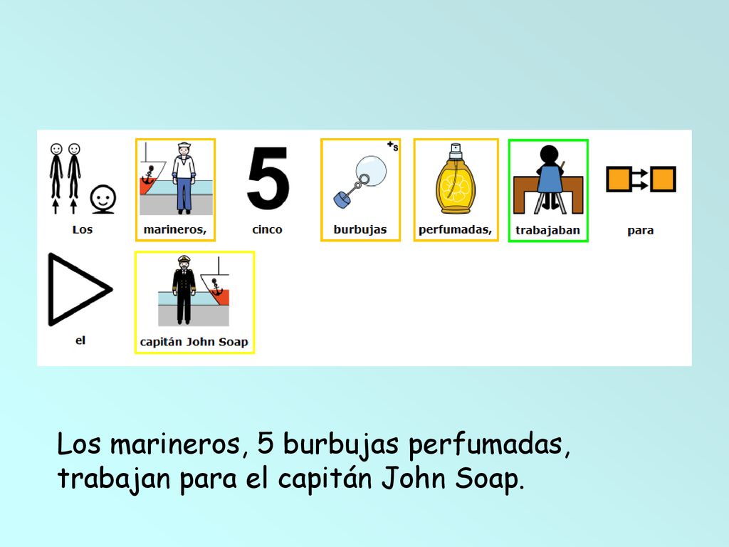 Los marineros, 5 burbujas perfumadas, trabajan para el capitán John Soap.