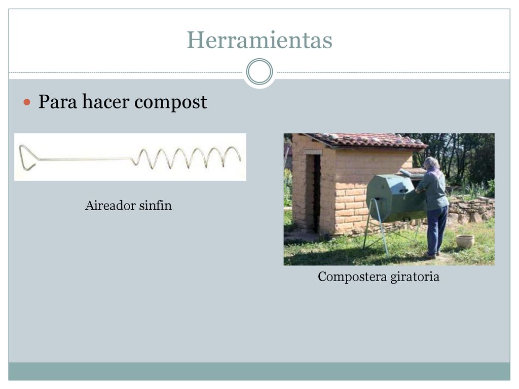 Herramientas Para hacer compost Aireador sinfin Compostera giratoria