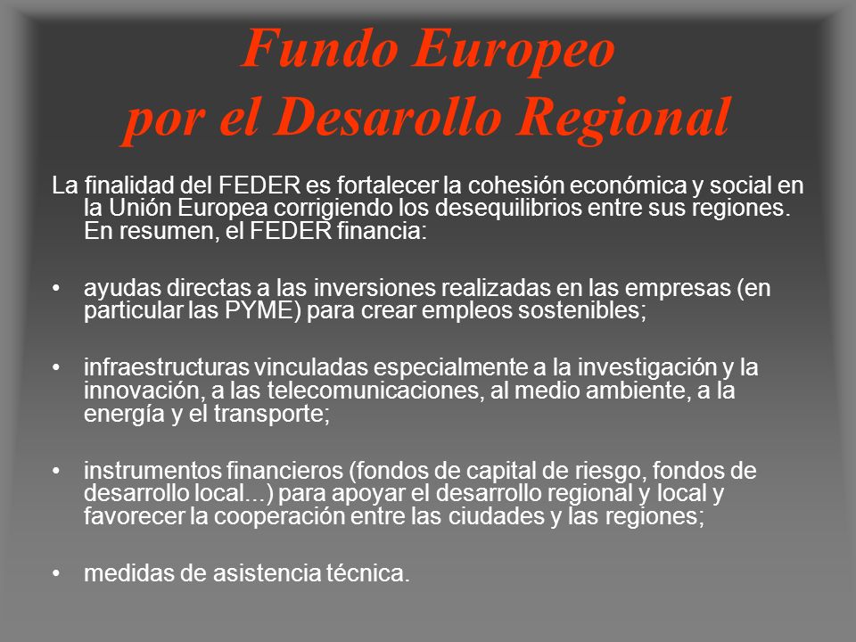 Fundo Europeo por el Desarollo Regional