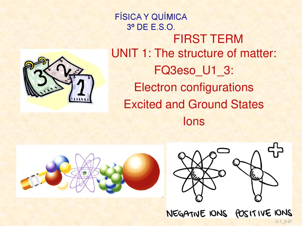 UNIT 1: The structure of matter: FQ3eso_U1_3: Electron configurations