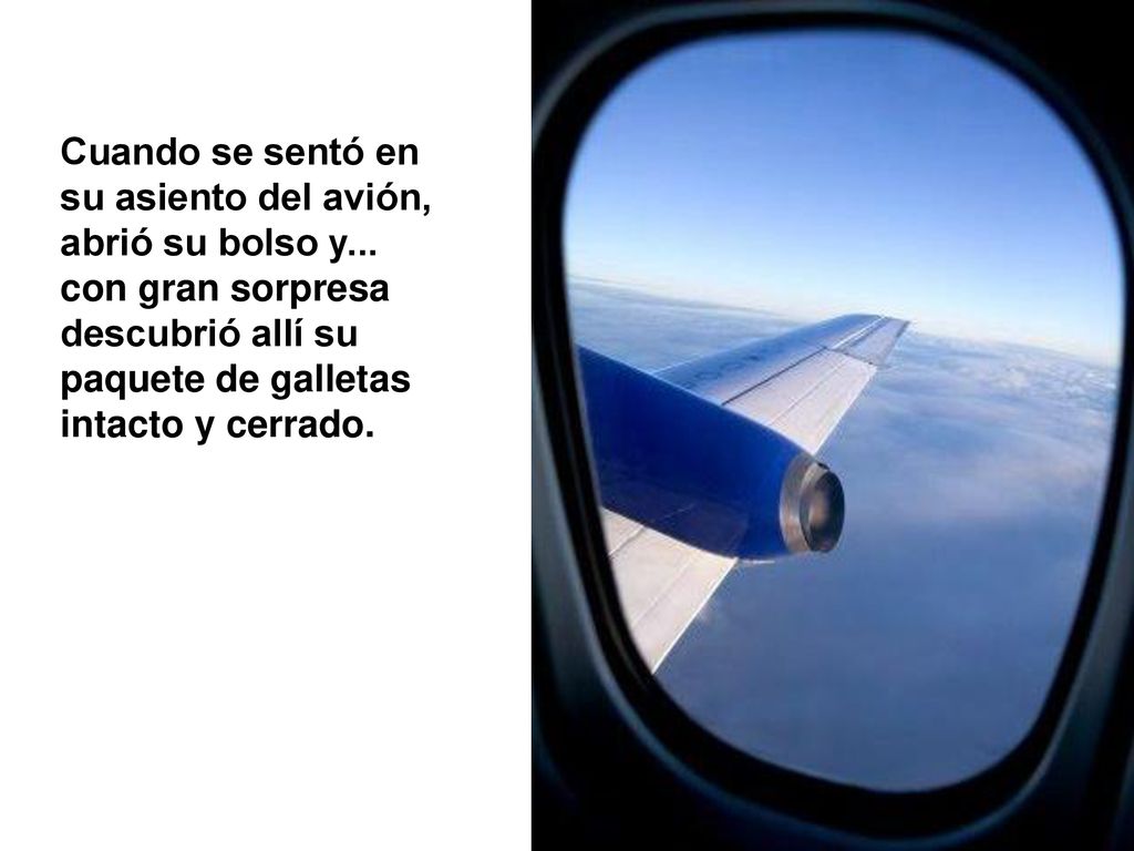 Cuando se sentó en su asiento del avión, abrió su bolso y