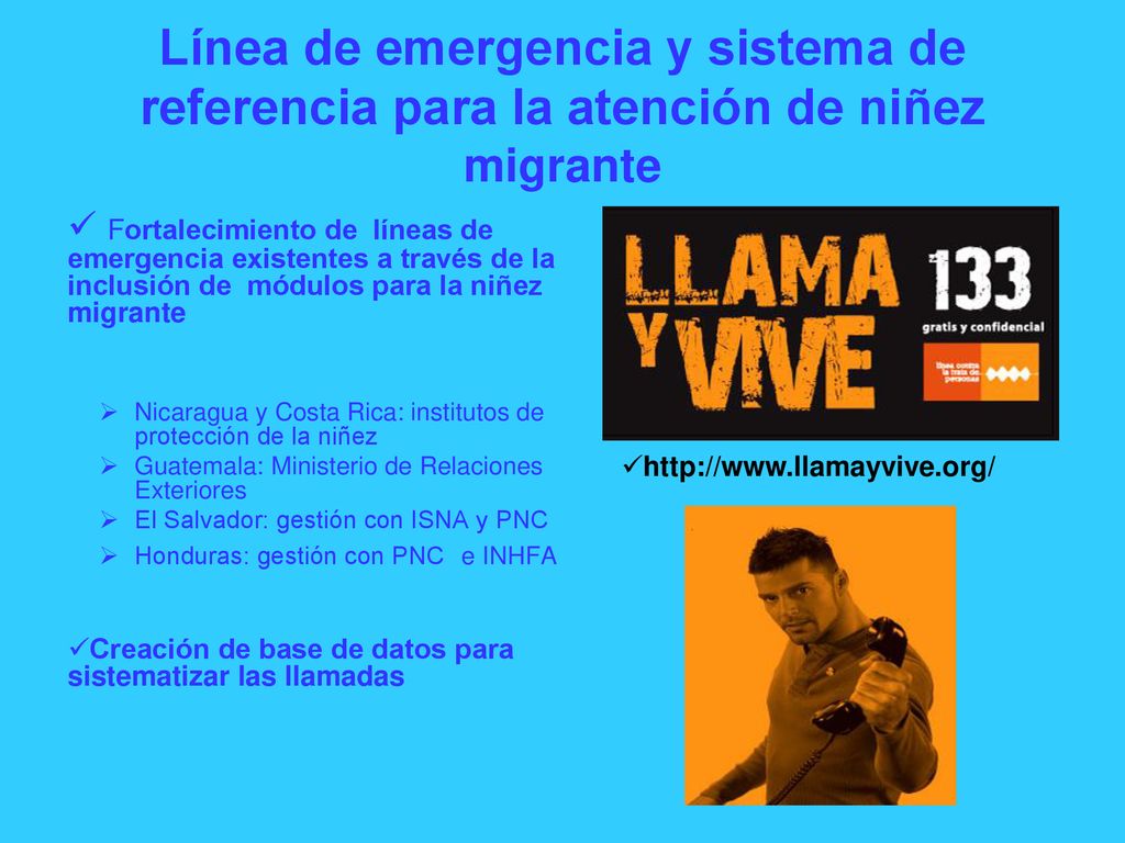 Línea de emergencia y sistema de referencia para la atención de niñez migrante