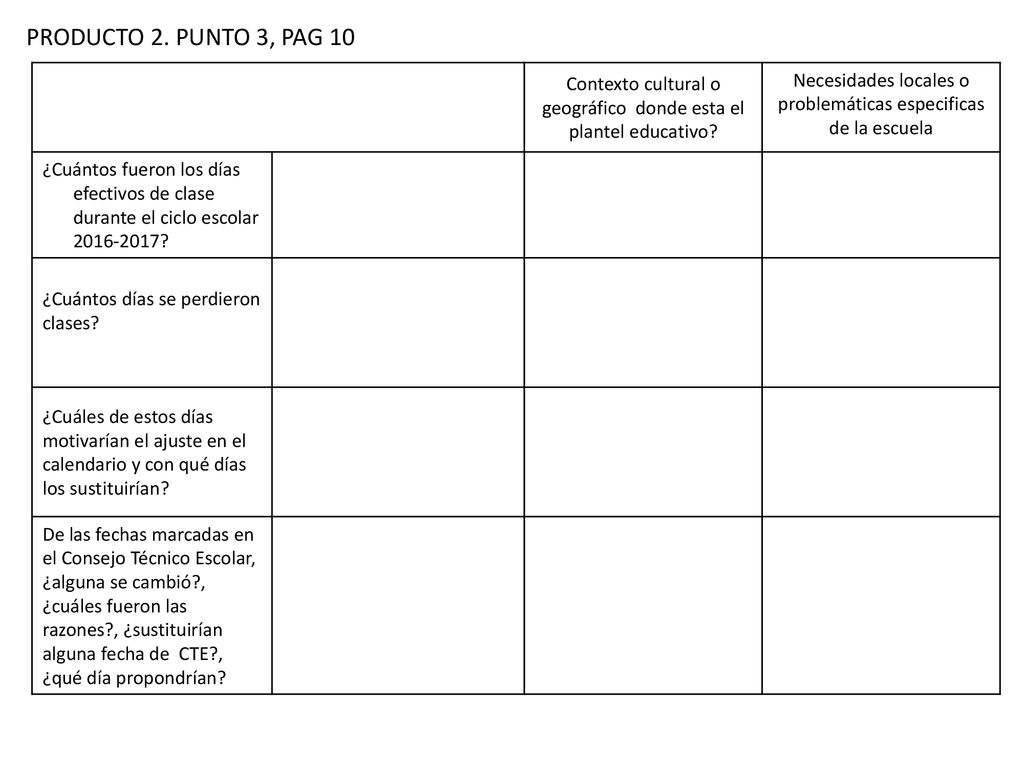 PRODUCTO 2. PUNTO 3, PAG 10 Contexto cultural o geográfico donde esta el plantel educativo