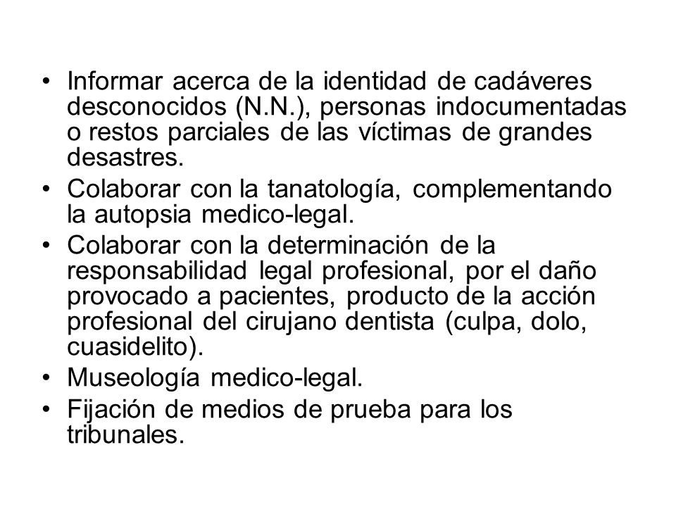 Informar acerca de la identidad de cadáveres desconocidos (N. N