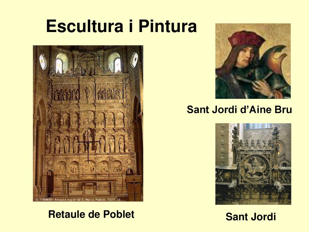 Escultura i Pintura Sant Jordi d’Aine Bru Retaule de Poblet Sant Jordi