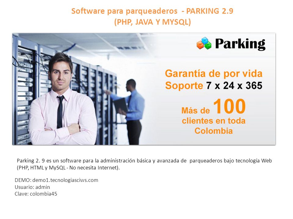 Software para parqueaderos - PARKING 2.9 (PHP, JAVA Y MYSQL)