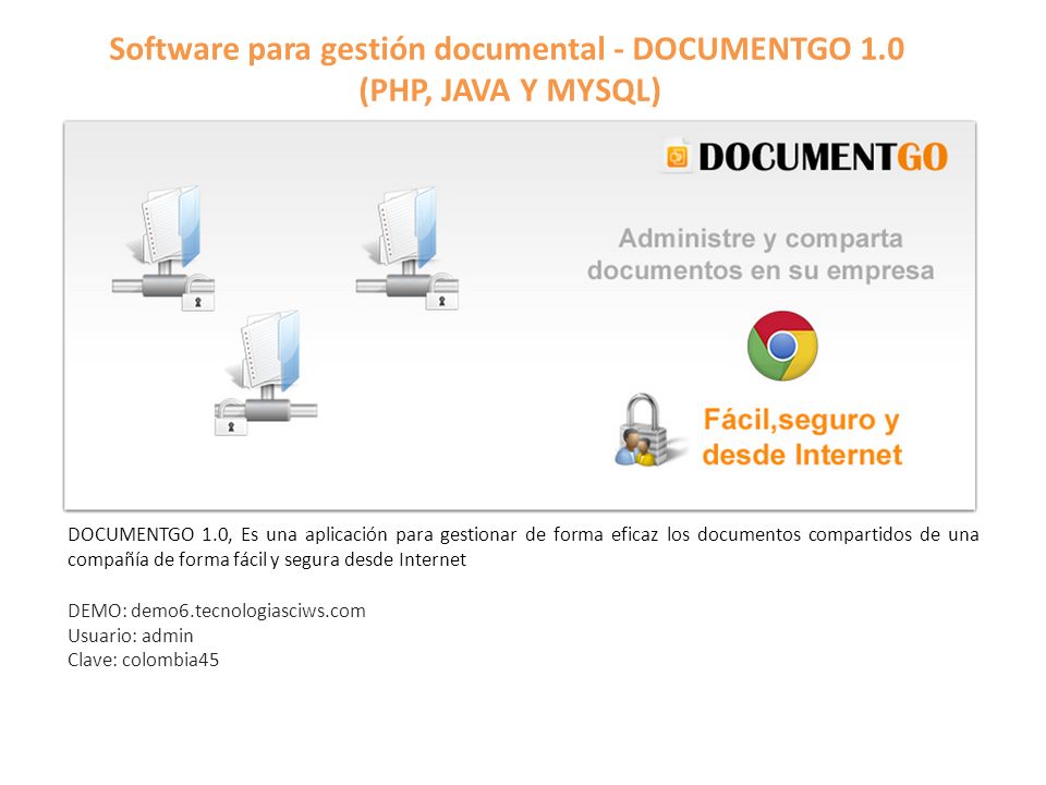 Software para gestión documental - DOCUMENTGO 1.0 (PHP, JAVA Y MYSQL)