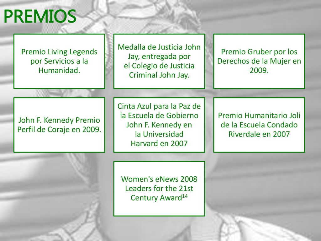 PREMIOS Premio Living Legends por Servicios a la Humanidad.