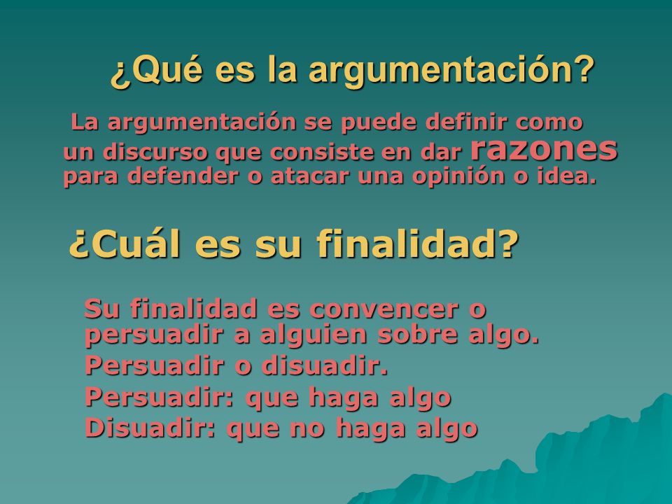 ¿Qué es la argumentación