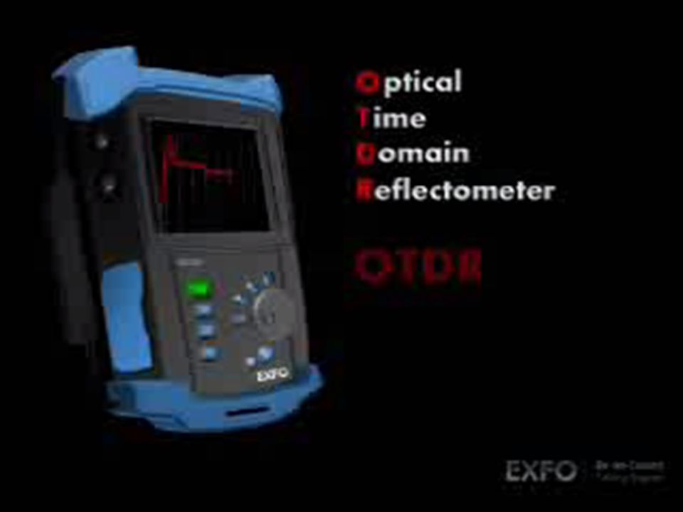 El OTDR es un instrumento optico de prueba usado para detectar la perdida de luz en un hilo de fibra inyectando pequenos pulsos de luz en el nucleo y midiendo el nivel de retrodspesion en todos los puntos a lo largo de la fibra.