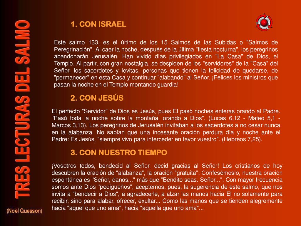 1. CON ISRAEL 2. CON JESÚS 3. CON NUESTRO TIEMPO