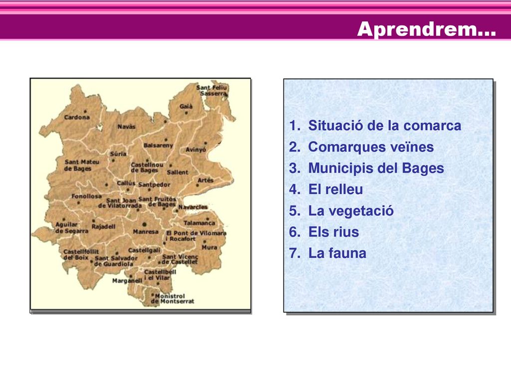 Aprendrem... Situació de la comarca Comarques veïnes