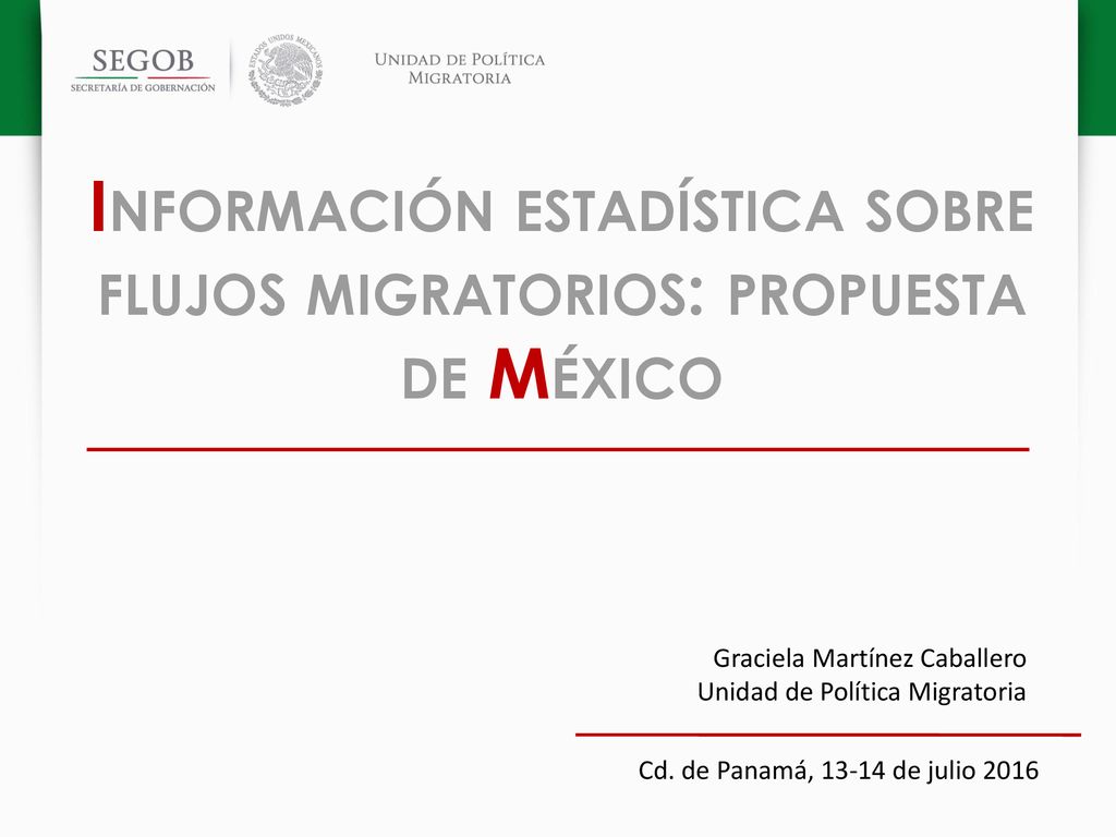 Información estadística sobre flujos migratorios: propuesta de México