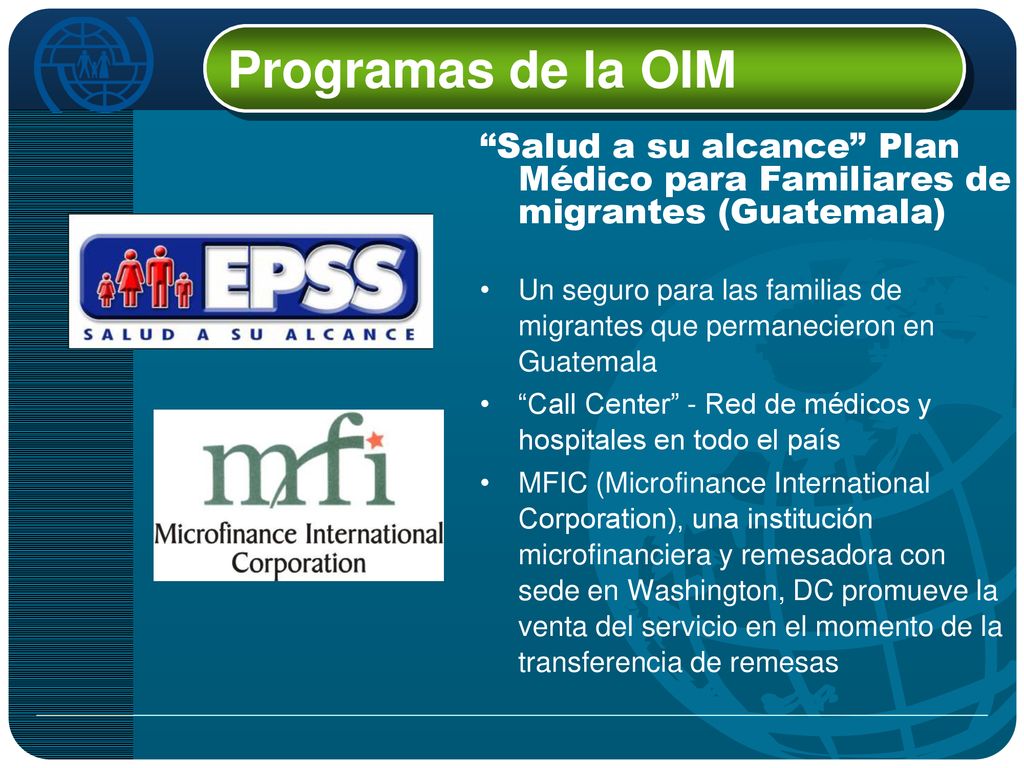 Programas de la OIM Salud a su alcance Plan Médico para Familiares de migrantes (Guatemala)