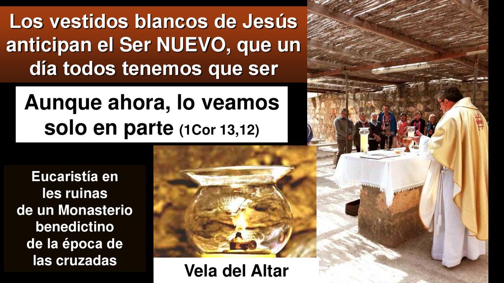 Aunque ahora, lo veamos solo en parte (1Cor 13,12)
