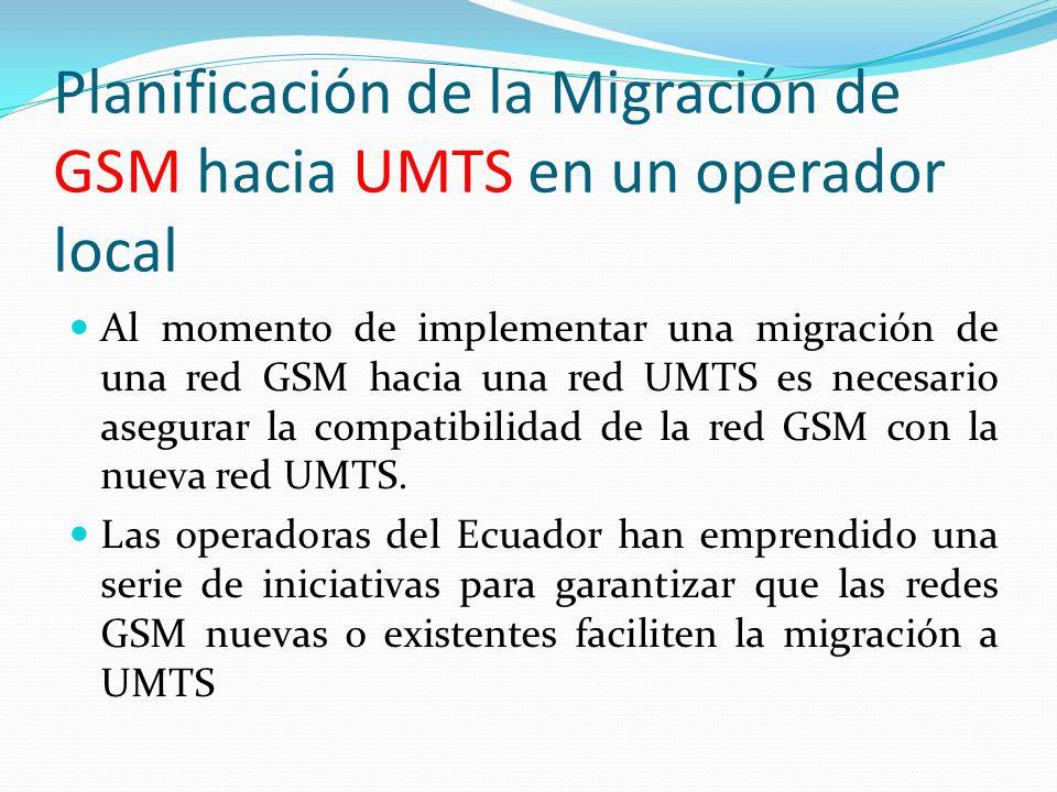 Planificación de la Migración de GSM hacia UMTS en un operador local