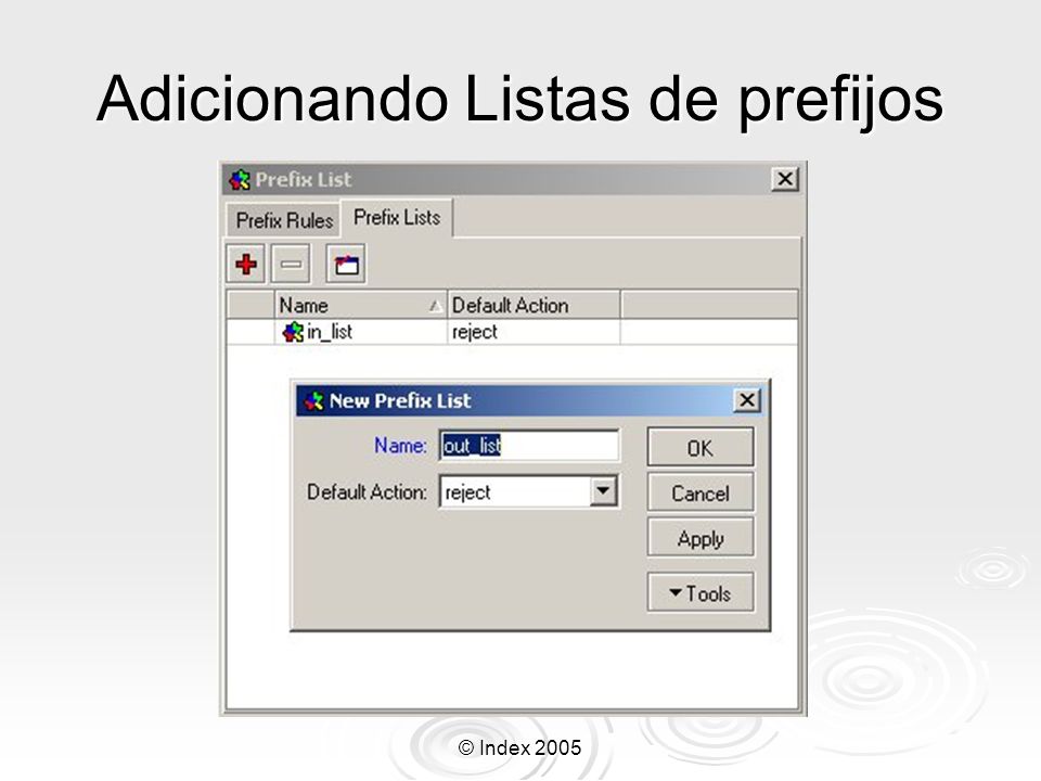 Adicionando Listas de prefijos