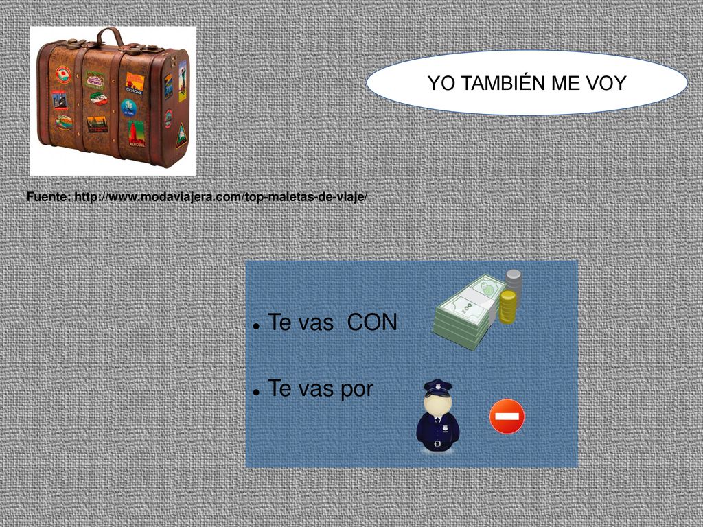 Te vas CON Te vas por YO TAMBIÉN ME VOY