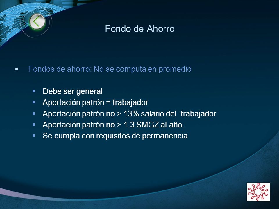 Fondo de Ahorro Fondos de ahorro: No se computa en promedio