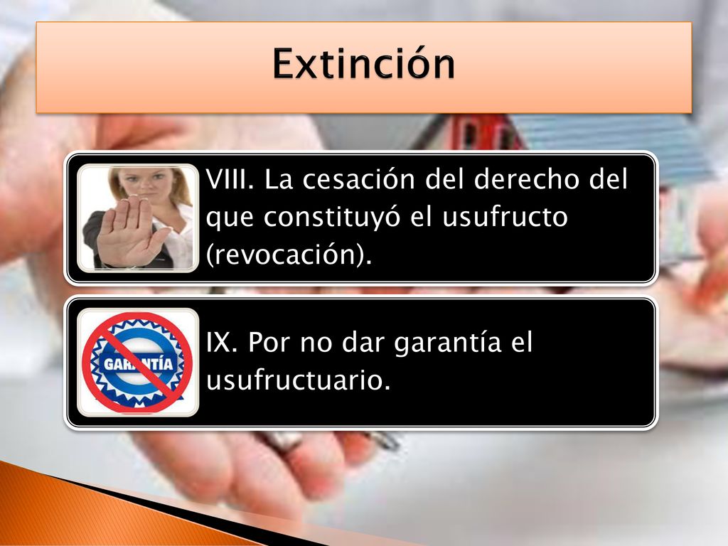 Extinción VIII. La cesación del derecho del que constituyó el usufructo (revocación).