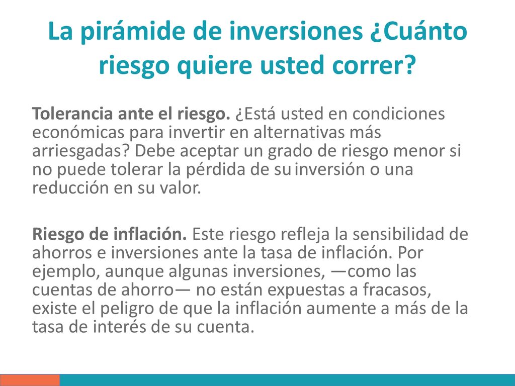 La pirámide de inversiones ¿Cuánto riesgo quiere usted correr