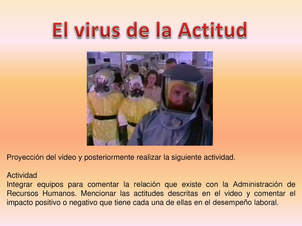 El virus de la Actitud Proyección del video y posteriormente realizar la siguiente actividad. Actividad.