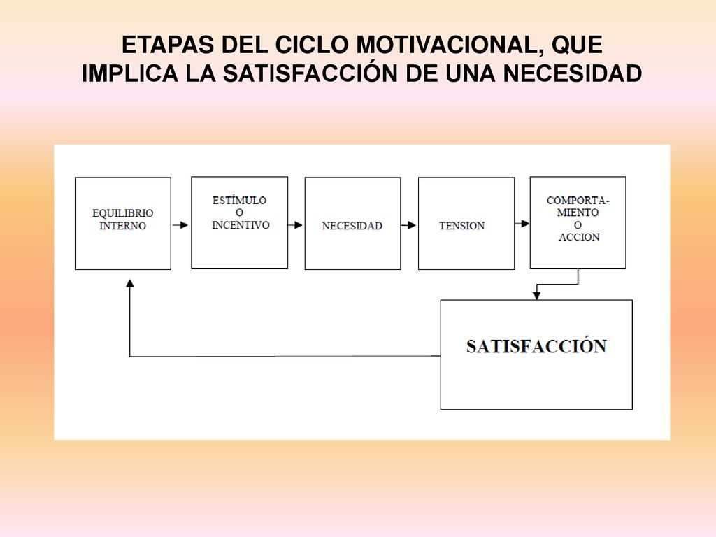 ETAPAS DEL CICLO MOTIVACIONAL, QUE IMPLICA LA SATISFACCIÓN DE UNA NECESIDAD
