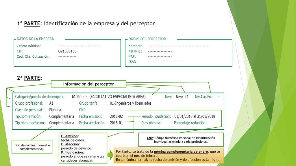 1ª PARTE: Identificación de la empresa y del perceptor