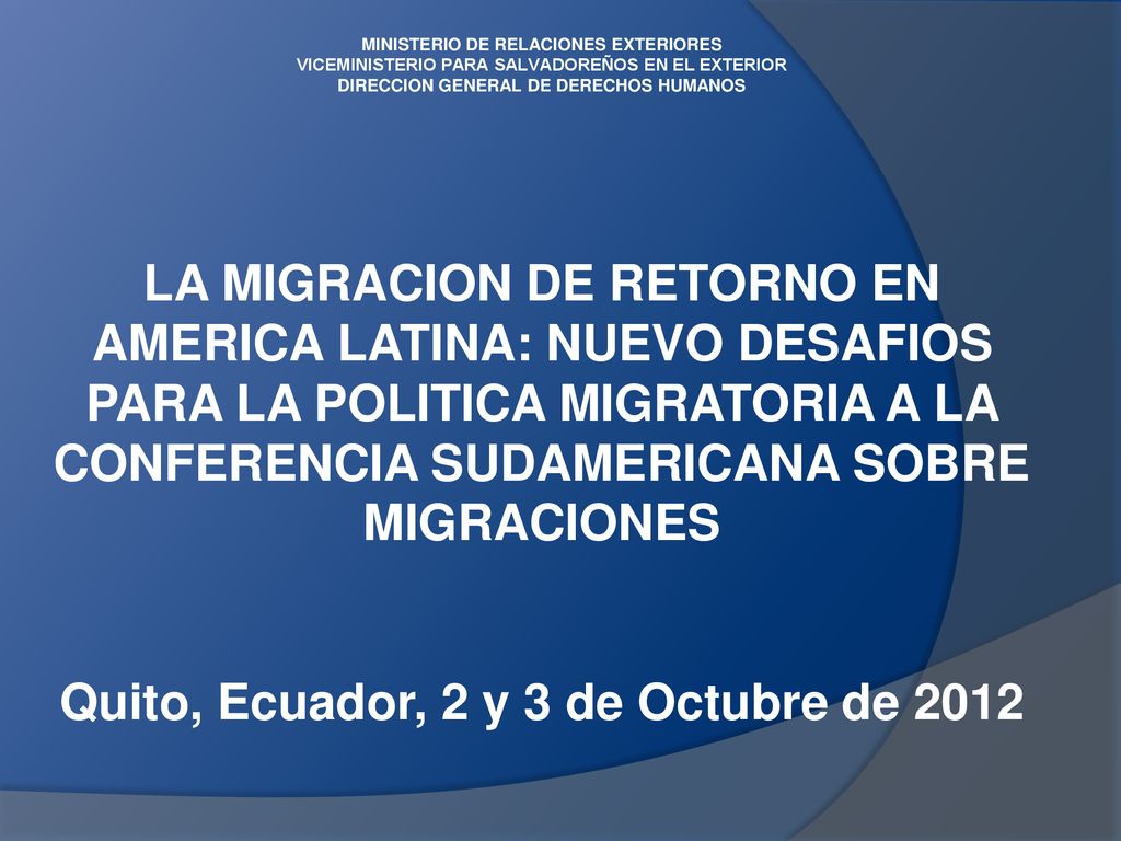 Quito, Ecuador, 2 y 3 de Octubre de 2012