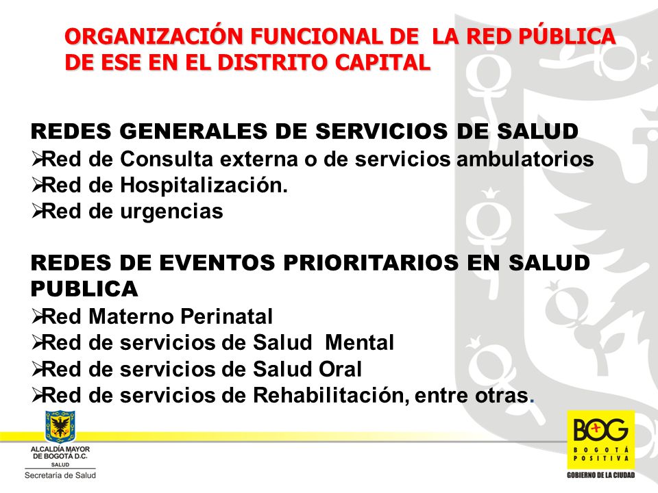ORGANIZACIÓN FUNCIONAL DE LA RED PÚBLICA DE ESE EN EL DISTRITO CAPITAL