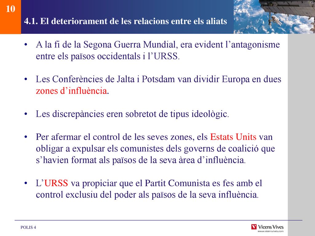 4.1. El deteriorament de les relacions entre els aliats