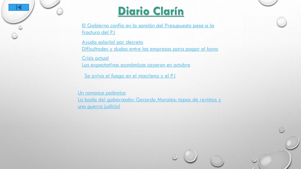 Diario Clarín El Gobierno confía en la sanción del Presupuesto pese a la fractura del PJ. Ayuda salarial por decreto.