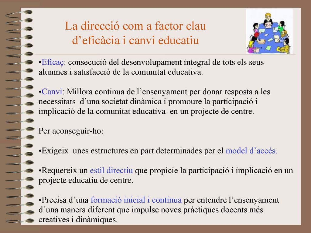 La direcció com a factor clau d’eficàcia i canvi educatiu