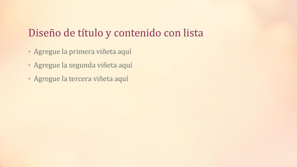 Diseño de título y contenido con lista