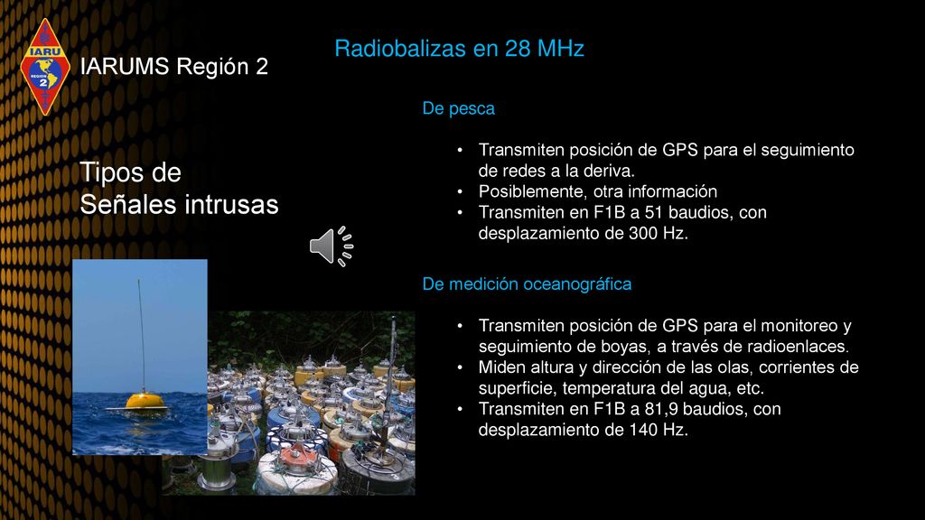 Tipos de Señales intrusas Radiobalizas en 28 MHz IARUMS Región 2